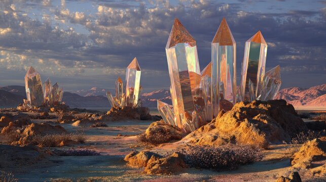Crystal formations in a desert landscape (5)