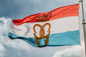 LUXEMBOURG - 3 October 2025: The new royal flag for the accession of the new Grand Duke Guillaume of Luxembourg © sabino.parente
