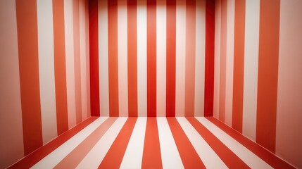 Stylish corner scene with red and white vertical stripes and soft focus adding depth, perfect for presentations, backgrounds, and creative design