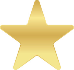 Golden star vector illustration simple flat design element isolated on white background for graphic design and web use