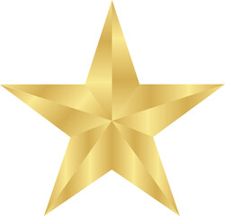 Golden star vector illustration elegant metallic gradient design element isolated on white background