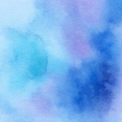 Abstract Cool Watercolor Background in Purple and Indigo Tones