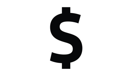 A simple black and white illustration of a united states dollar sign