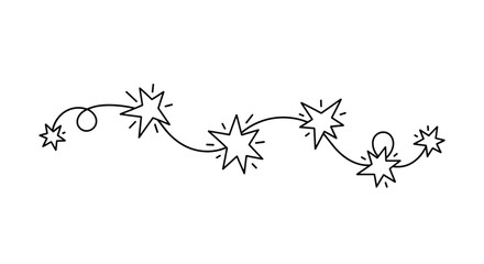 Starry Garland: A whimsical line art illustration of stars.
