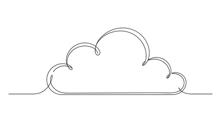 Cloud Illustration: Minimalist Line Art Design.