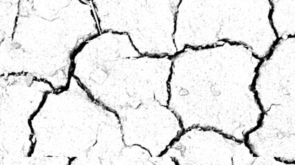 Cracked dry earth texture closeup surface natural pattern for background design abstract isolated on transparent background