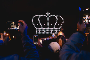 LUXEMBOURG - 4 October 2025: The amazing drone show in honor of the accession of the new Grand Duke of Luxembourg