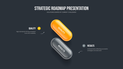 Product Proposal Presentation Template Vector Illustration. Service Growth Two Element Diagram Frame Layout. Digital Introduction 2 Option Infographic Slide Design.
