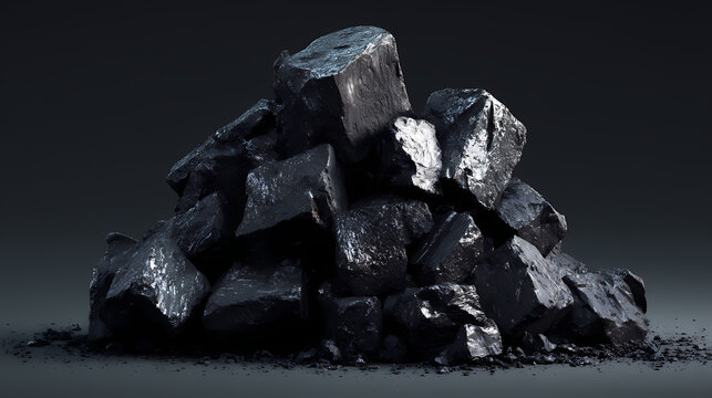 Pile of Coal in a Dark Setting, Depicting the Essence of the Fossil Fuel Industry