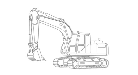 Cute Anime Style Excavator Construction Coloring Sheet for Kids Fun Heavy Machinery Art