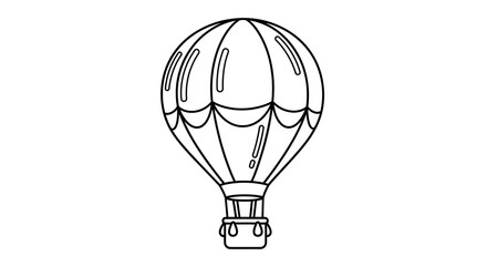 Cute Anime Style Hot Air Balloon Coloring Sheet for Kids Fun Sky Travel Activity