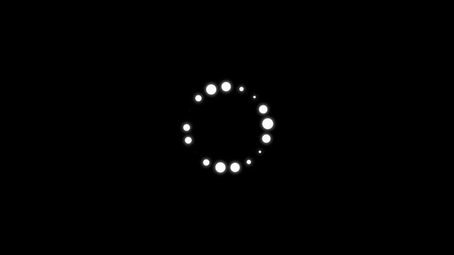Circle loding animation on black background, loading progress bar loading animation, Beautiful Circle Loading icon animation, A dynamic loding animation, on a black background. 4k video