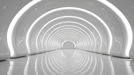 Obraz premium futuristic and white or with glowing glossy ideal ceiling room lines concept floor clean presentation product branding mockup for empty in space. 68582508 1 74047196 1