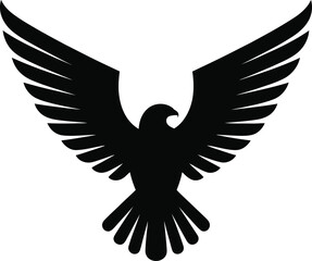 Fototapeta premium Majestic eagle in flight with wide open wings silhouette