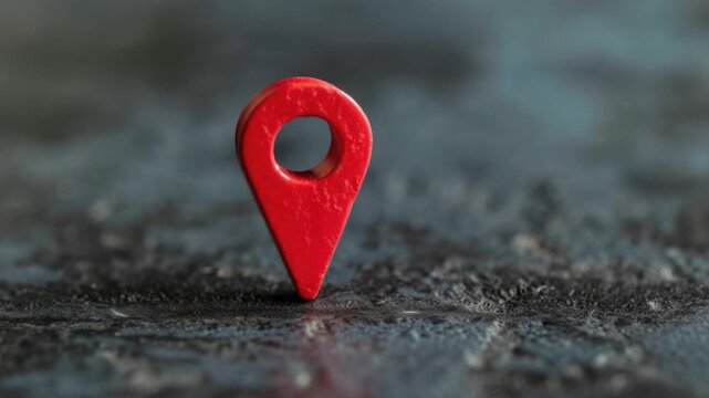 Video A single red pin sitting on a flat surface, perfect for highlighting notes or marking important points