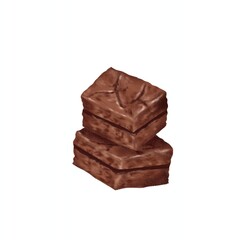 A delicious brownie piece vector illustration isolated 