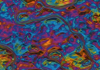 Vivid Abstract Chaotic Liquid Metal Background