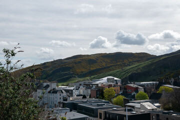 Overlooking the picturesque city of Edinburgh showcasing its unique architecture and natural landscapes.