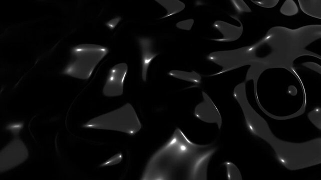 Liquid motion graphics animation. Black wave patterns move across a dark background creating a vibrant and dynamic visual display