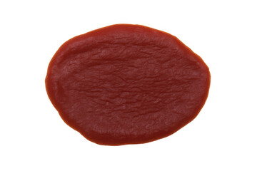 Tomato ketchup dollop isolated on background, red sauce texture, puree condiment for food designing