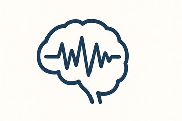Brainwave icon EEG pattern on white