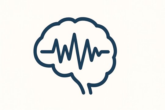 Brainwave icon EEG pattern on white