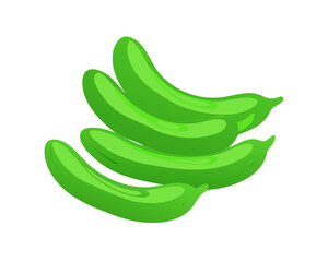 2D flat vector illustration of a Green Beans in icon style, isolated on white background