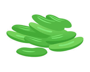2D flat vector illustration of a Green Beans in icon style, isolated on white background