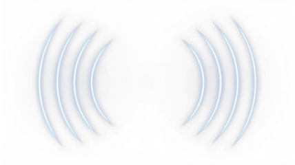 Abstract sound waves illustration with blue lines emanating from center, creating a sense of movement and rhythm, perfect for audio or music-related design projects with copy space
