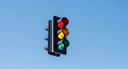 Traffic light signal on sky background transportation and urban planning