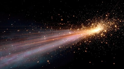 Stunning Cosmic Explosion with Radiating Stars and Luminous Stream in Dark Space Background
