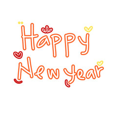 Happy New Year writing as greeting card decoration or party decoration