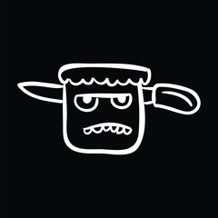 Frankenstein monster Halloween vector icon