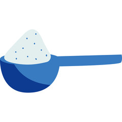 Blue Plastic Scoop Filled With White Powder And Blue Specks Isolated On A Transparent Background