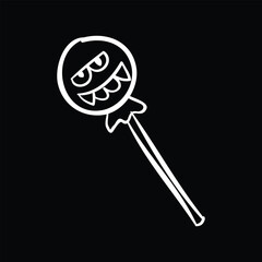 Monster lollipop Halloween vector icon