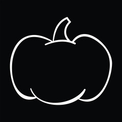 Pumpkin outline Halloween vector icon