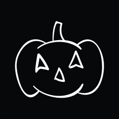 Smiling pumpkin face Halloween vector icon