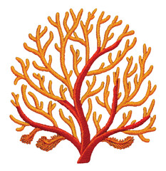 Vibrant coral illustration with intricate texture, perfect for ocean-themed designs, marine biology projects, or adding a pop of color to your creative work