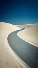 of sand dunes with soft curves under natural sunlight emphasizing simplicity