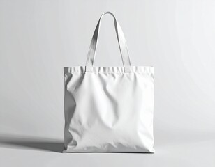 Minimal tote bag mockup on plain background, fabric texture visible, realistic lighting and shadows, ideal for branding showcase