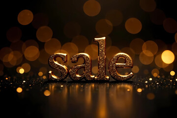 Gold Sale Sign. Gold SALE sign design template. Large gold letters SALE