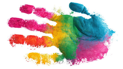 Colorful hand print isolated on transparent background Remove png