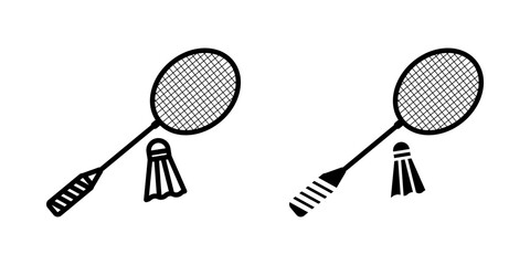 Badminton icon set. Shuttlecock Graphic Element Badminton Sport Symbol Illustration. Isolated on white background.