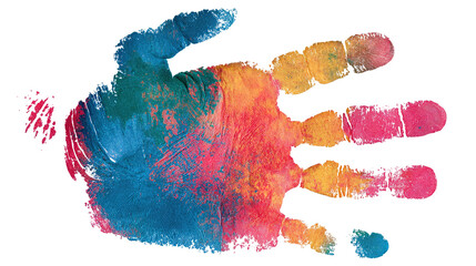 Colorful hand print isolated on transparent background Remove png