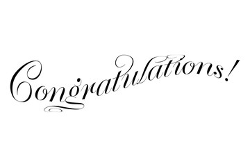 Congratulations! - Congratulations! word, text or lettering. Vector script and handwritten typography. Congratulations! word for note, sign, card, banner. Isolated.
