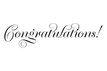 Congratulations! - Congratulations! word, text or lettering. Vector script and handwritten typography. Congratulations! word for note, sign, card, banner. Isolated.
