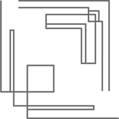 Abstract Geometric Design With Thick Gray Lines On White Background Retro Style Optical Illusion With Sharp Angles And Rectangles