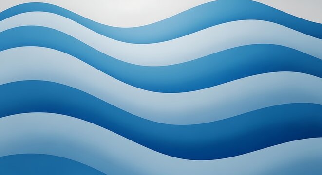 Abstract Blue Waves Flowing Background - Smooth, Wavy, and Fluid Design