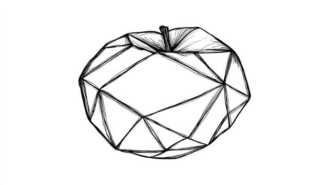 Geometric apple illustration - Powered by Adobe