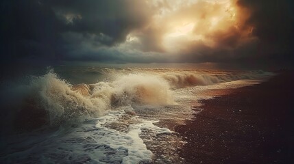 Enjoying a sunny and windy day at the picturesque shores of the english channel coastline